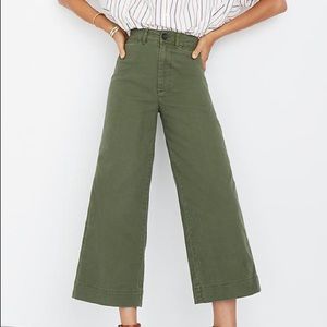 Emmett Wide-Leg Crop Pants Green size 28